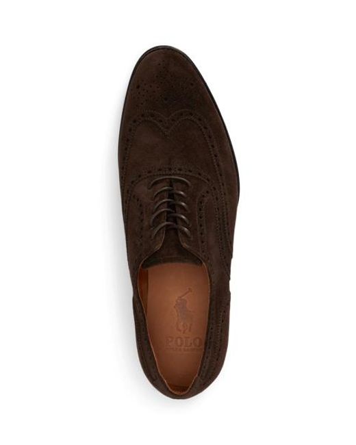 Polo Ralph Lauren Black Owen Suede Wingtip Shoe for men