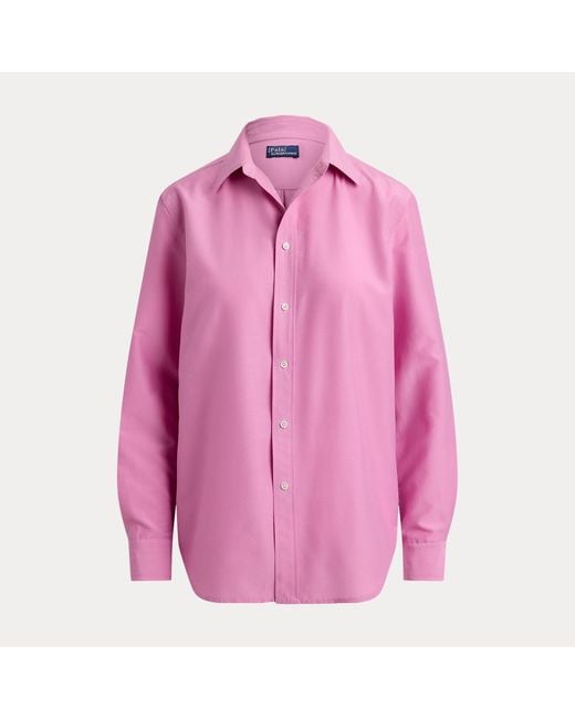 Polo Ralph Lauren Pink Relaxed Fit Cotton-Silk Shirt