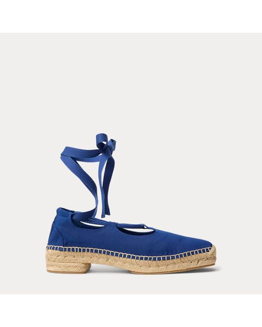 Polo Ralph Lauren Blue Grosgrain Lace-Up Espadrille