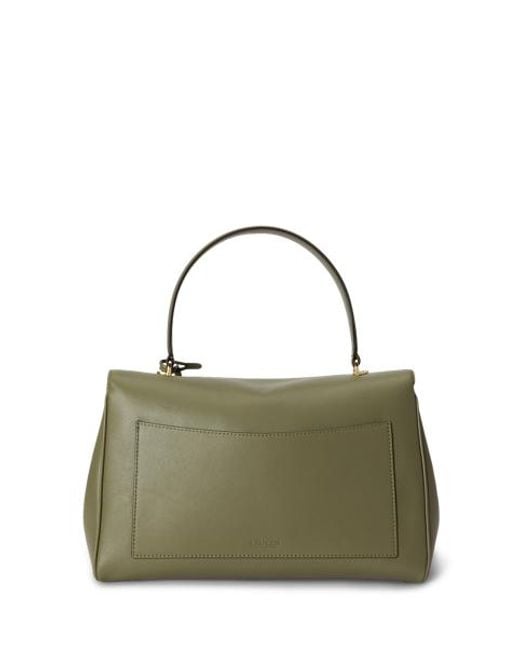 Ralph Lauren Green Nappa Leather Medium Farrah Soft Satchel