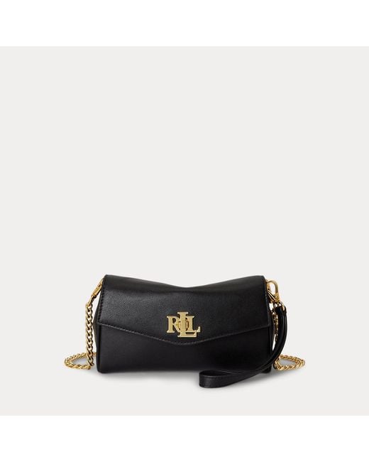 Ralph Lauren Black Nappa Turn-Lock Wristlet Crossbody