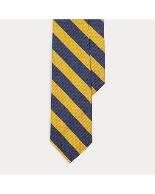 Polo Ralph Lauren Blue Striped Silk Repp Narrow Tie for men