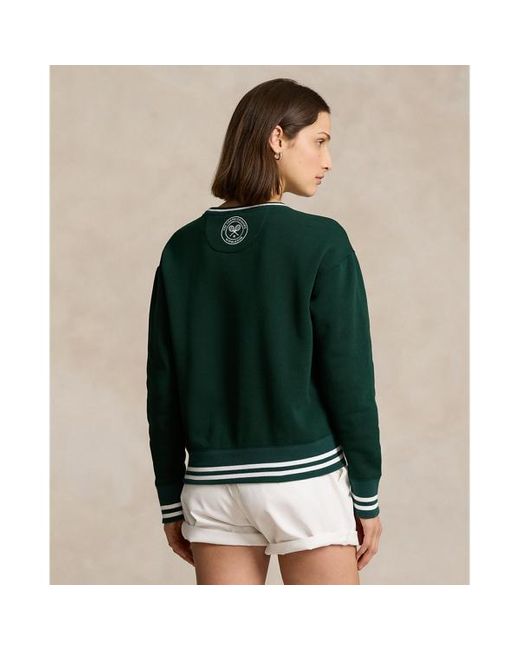 Polo Ralph Lauren Fleece Wimbledon Sweatshirt Met Logo in het Green