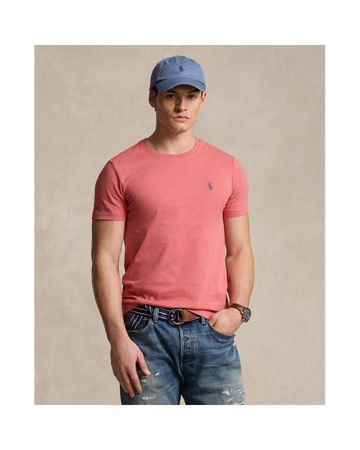 Polo Ralph Lauren Pink Custom Slim Fit Jersey Crewneck T-shirt for men