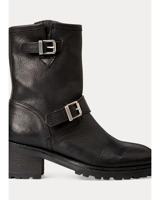 Polo Ralph Lauren Black Payge Vachetta Leather Boot