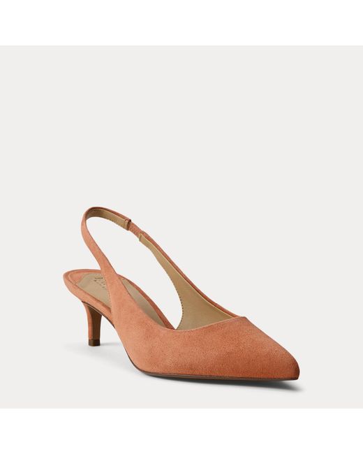 Ralph Lauren Red Ralph Lauren Lolah Ii Suede Slingback Pump