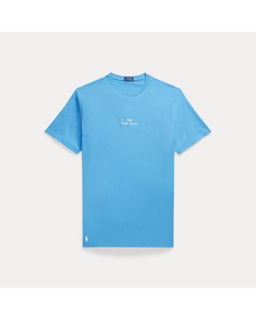 Ralph Lauren Grotere Maten - Jersey T-shirt Met Geborduurd Logo in het Blue voor heren