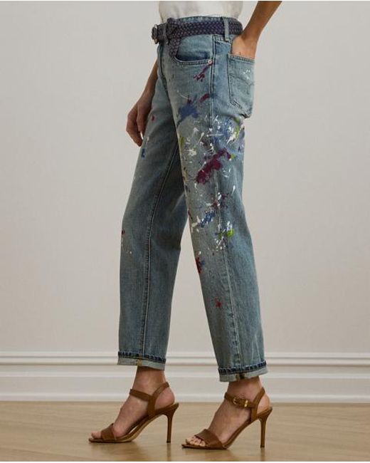 Jeans Tobilleros Boyfriend Tapered Fit Ralph Lauren de color Blue