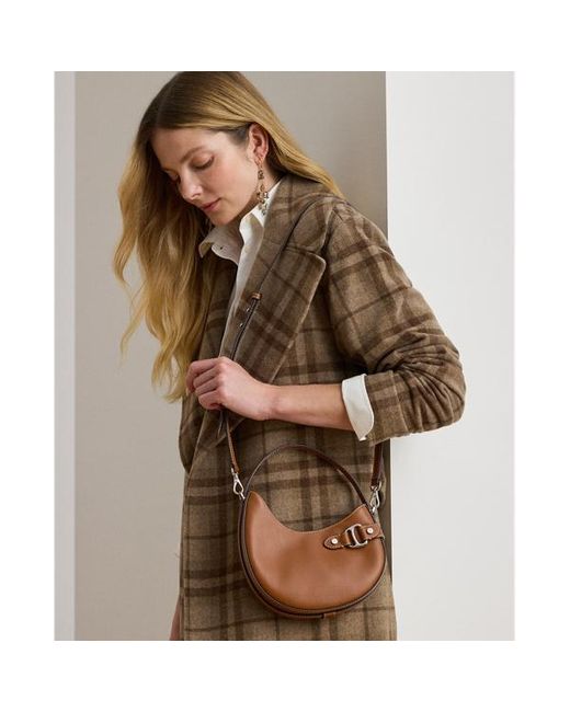 Borsa a tracolla Tasha piccola in pelle di Ralph Lauren in Brown