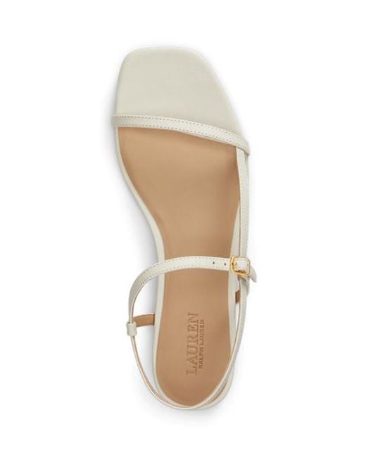 Ralph Lauren White Lainee Nappa Leather Sandal