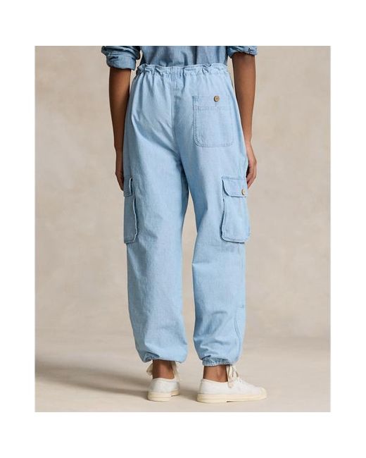 Pantaloni cargo in chambray di Polo Ralph Lauren in Blue