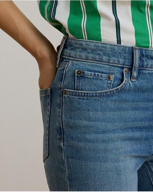 Ralph Lauren Blue High-Rise Straight Ankle Jean