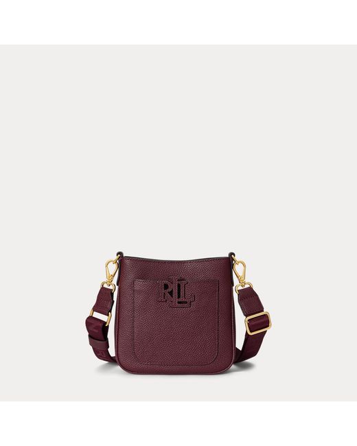 Ralph Lauren Purple Pebbled Leather Small Cameryn Crossbody