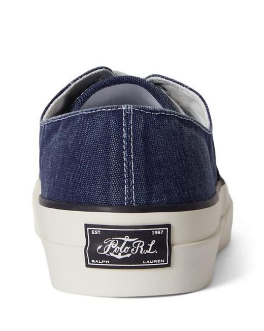 Polo Ralph Lauren Blue Keaton Washed Canvas Trainer for men