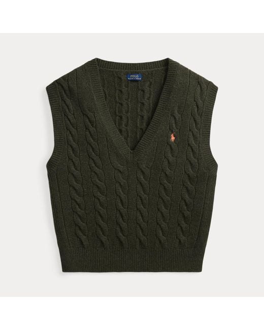 Polo Ralph Lauren Blue Cable-Knit Sleeveless Jumper