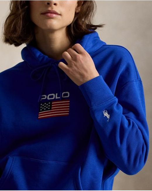 Polo Ralph Lauren Blue Flag Fleece Hoodie for men