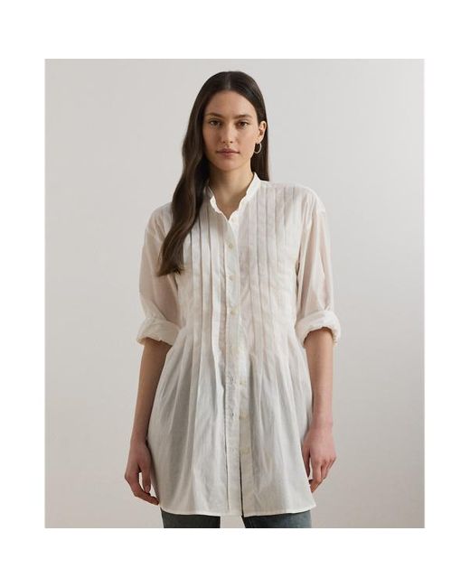 Camicia in dobby con cuciture pintuck di Ralph Lauren in Gray