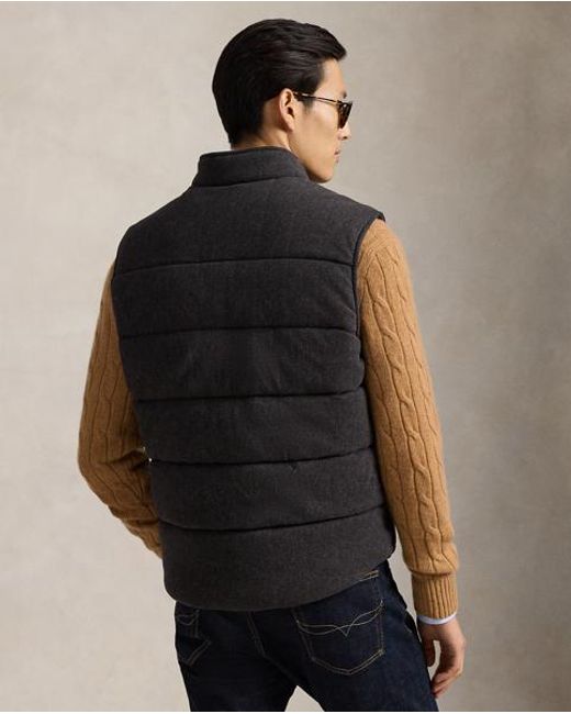 Polo Ralph Lauren Black Herringbone-Print Estate-Rib Waistcoat for men