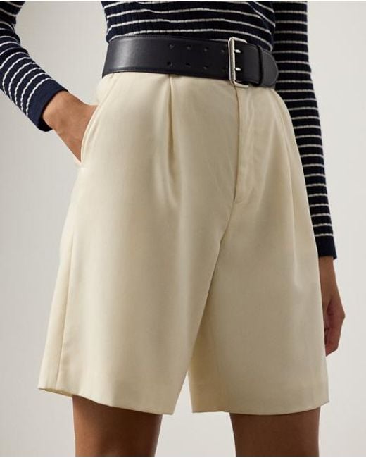 Ralph Lauren Minetta Wollen Gabardine Short in het Natural