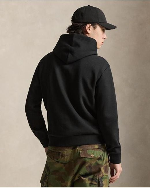 Polo Ralph Lauren Black Logo Double-Knit Hoodie for men