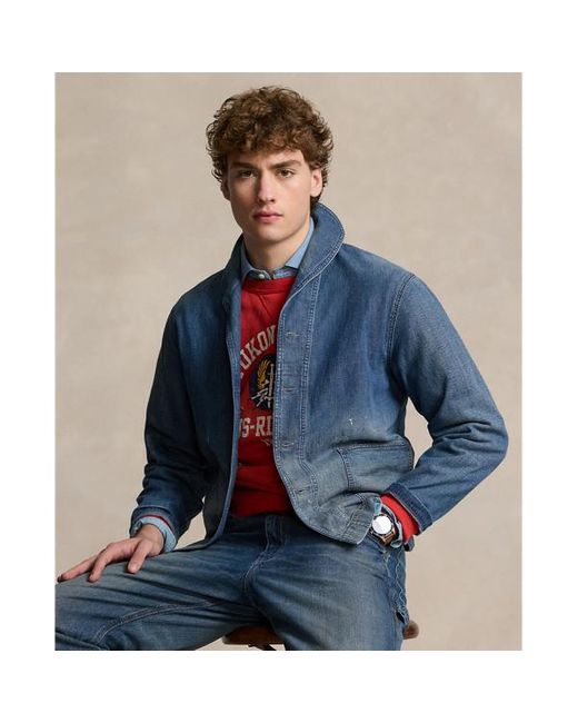 Polo Ralph Lauren Blue Denim Shawl-collar Jacket for men