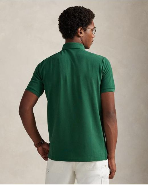 Polo Ralph Lauren Green Custom Slim Fit Polo Bear Mesh Polo for men