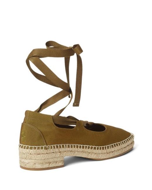 Polo Ralph Lauren Natural Grosgrain Lace-Up Espadrille