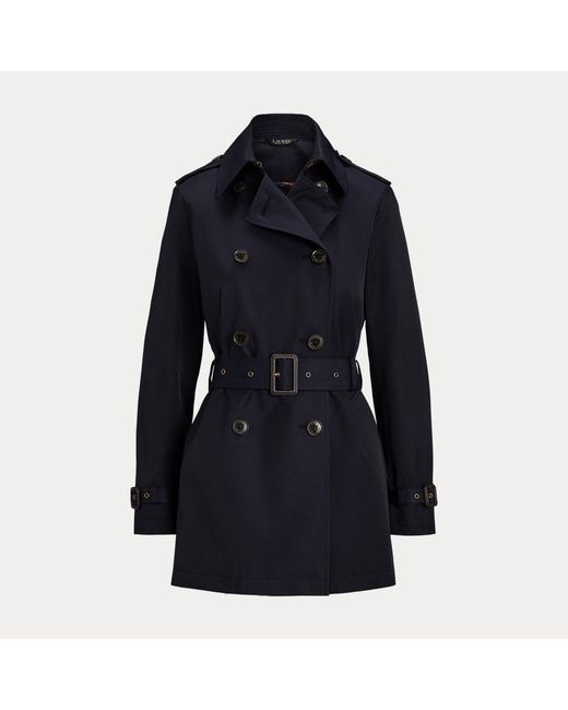 Ralph Lauren Black Double-Breasted Cotton-Blend Trench Coat