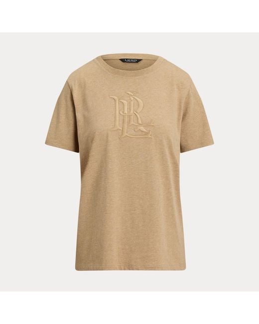 Ralph Lauren Green Embroidered-Logo Heathered Jersey Tee