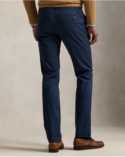 Polo Ralph Lauren Blue Washed Stretch Slim Fit Chino Trouser for men