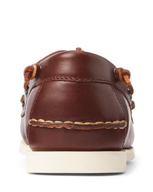 Polo Ralph Lauren Brown Merton Leather Boat Shoe for men