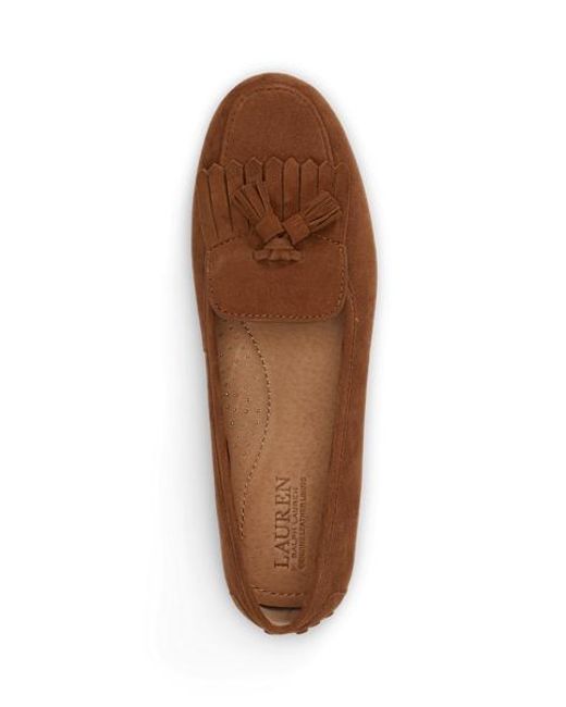 Ralph Lauren Brown Tayte Suede Kiltie Driver