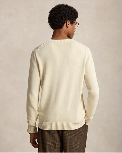 Polo Ralph Lauren White Cotton Crewneck Jumper for men
