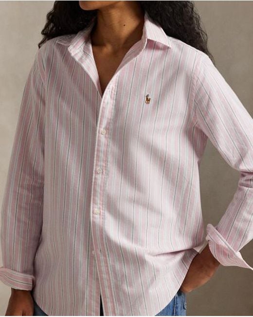 Chemise Oxford Classic Fit Rayée Polo Ralph Lauren en coloris Pink