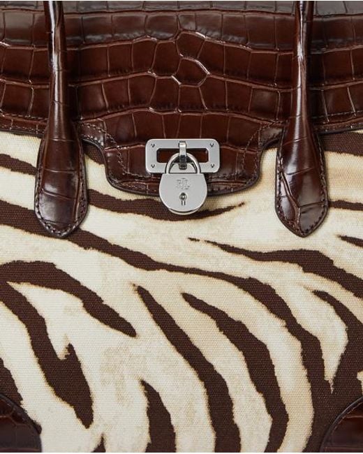 Bolso Satchel Tanner Grande De Loneta Ralph Lauren de color Brown