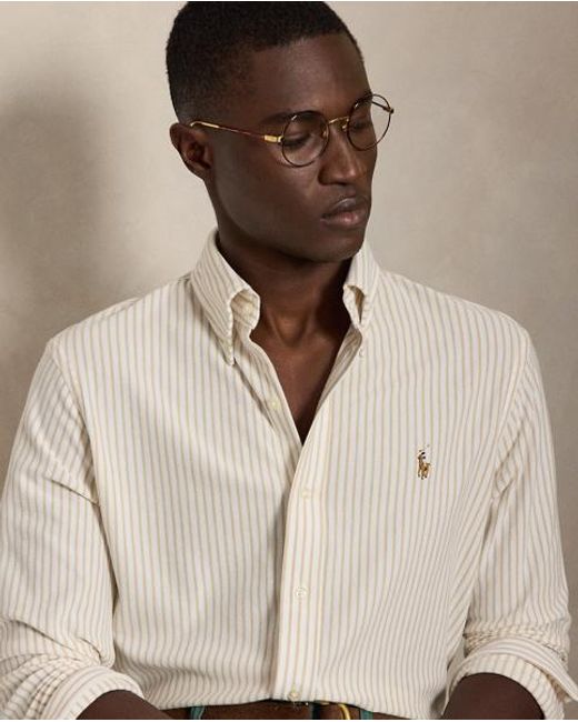 Polo Ralph Lauren Natural Striped Knit Oxford Shirt for men
