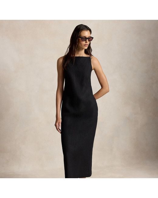 Polo Ralph Lauren Black Linen Column Dress