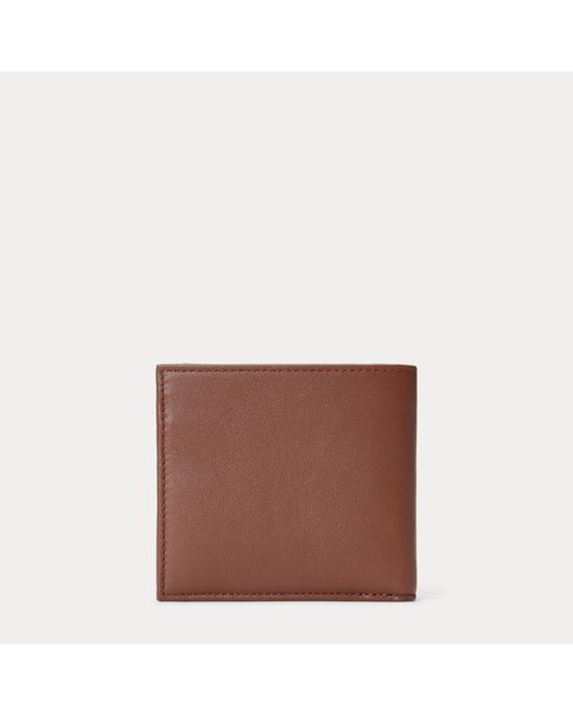 Polo Ralph Lauren Brown Smooth Leather Billfold Coin Wallet for men