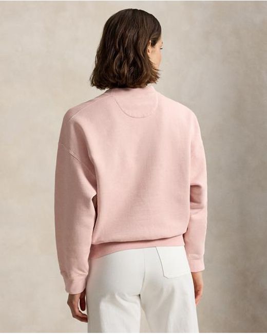 Polo Ralph Lauren Pink Wimbledon Crest Fleece Crewneck
