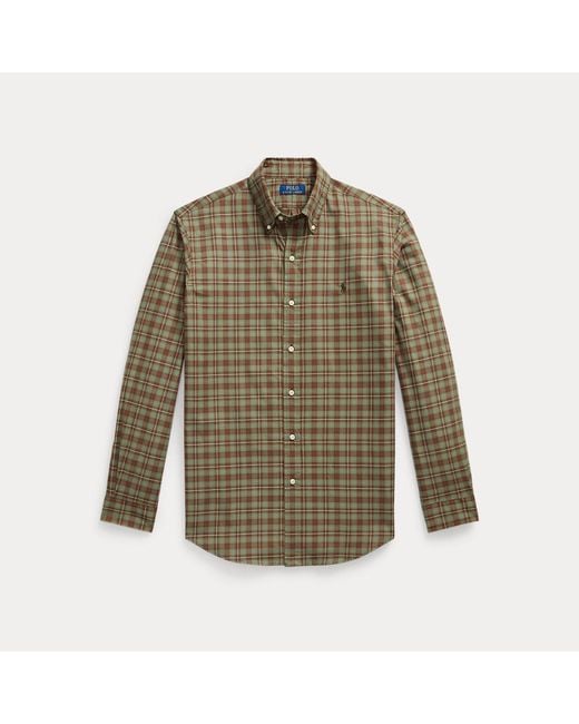 Polo Ralph Lauren Green Custom Fit Plaid Twill Shirt for men