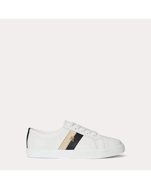 Sneaker Janson II in pelle di Ralph Lauren in White