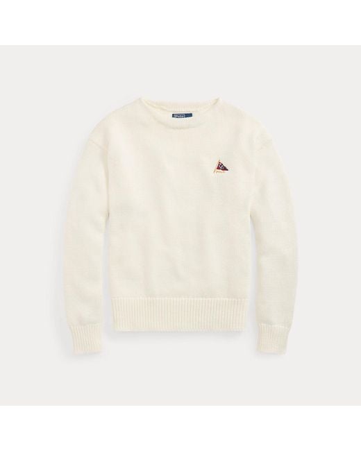 Polo Ralph Lauren Natural Relaxed Fit Embroidered Cotton Jumper for men