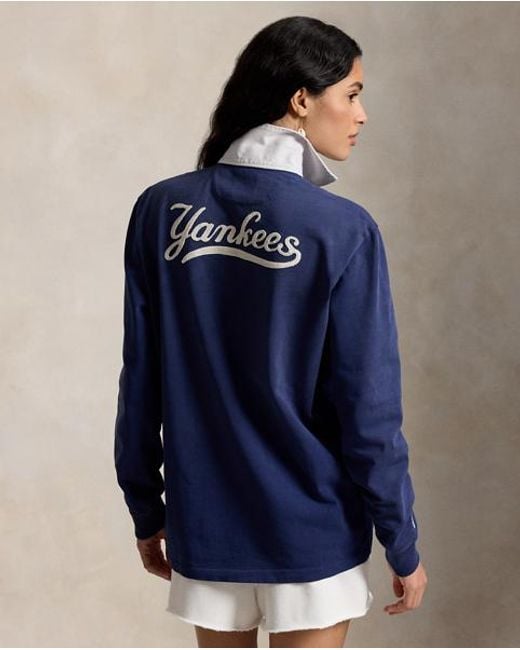 Polo Ralph Lauren Blue Polo Ralph Lauren Lauren Yankees Rugby Shirt for men