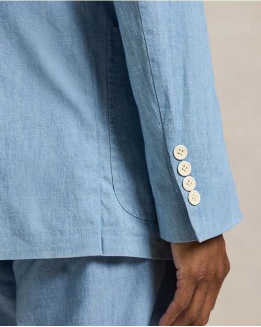 Polo Ralph Lauren Polo Soft Tailored Fit Chambray Colbert in het Blue voor heren