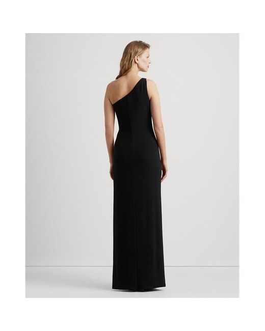 Lauren by Ralph Lauren Jersey One-shoulder Gown in Black | Lyst UK