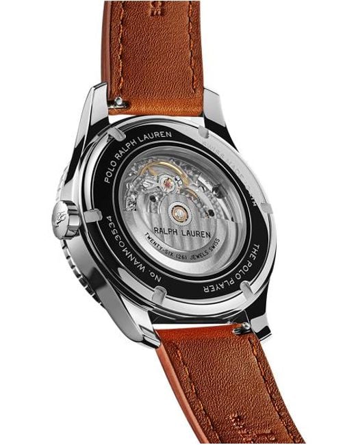 Polo Ralph Lauren 42 Mm Stalen Horloge Met Polospeler in het Black voor heren