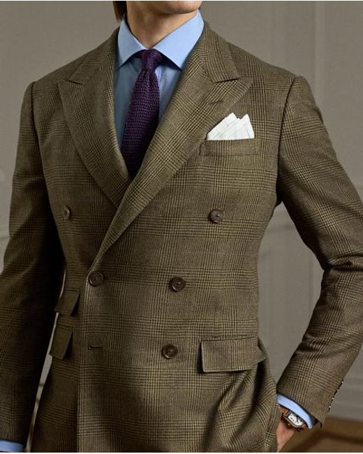 Ralph Lauren Green Kent Handmade Plaid Wool-Blend Suit for men