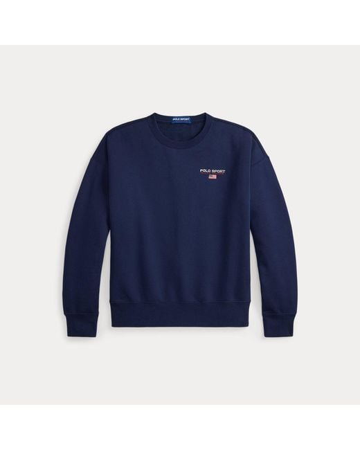 Polo Ralph Lauren Blue Relaxed Fit Polo Sport Fleece Sweatshirt for men