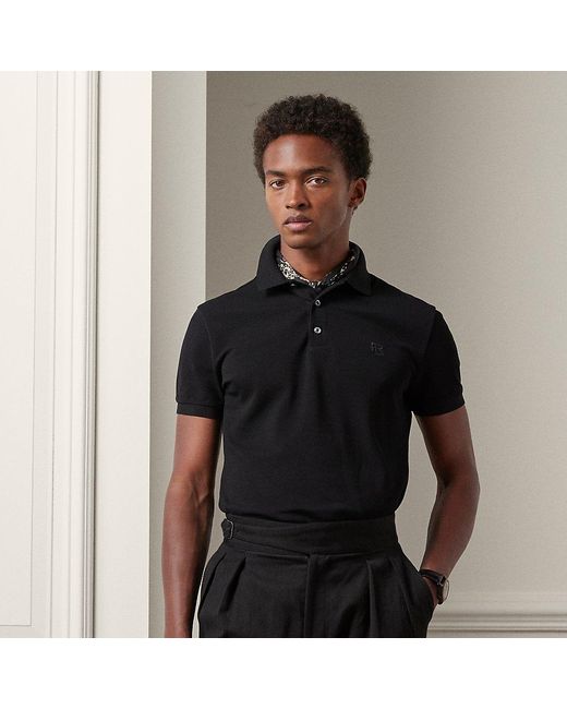Ralph Lauren Purple Label Ralph Lauren Custom Slim Fit Piqué Polo Shirt in  Gray for Men | Lyst