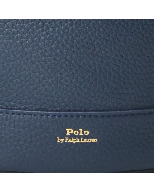 Secchiello Bellport piccolo in pelle di Polo Ralph Lauren in Blue